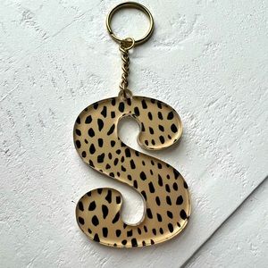 🐆Spotted Leopard Initial S Keychain - Stocking Stuffer